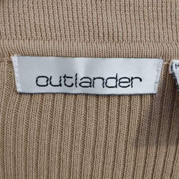 Outlander Cream/Tan Cotton Cardigan - Size M - Picture 6 of 12